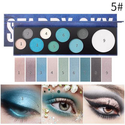 9-Color Eye Shadow Irregular Circular Bubble Eye