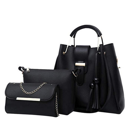 3Pcs/Sets Women Handbags Leather Shoulder Bags