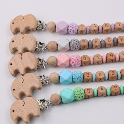 Cartoon frog silicone pacifier chain baby beech tooth glue chain toy anti-drop chain