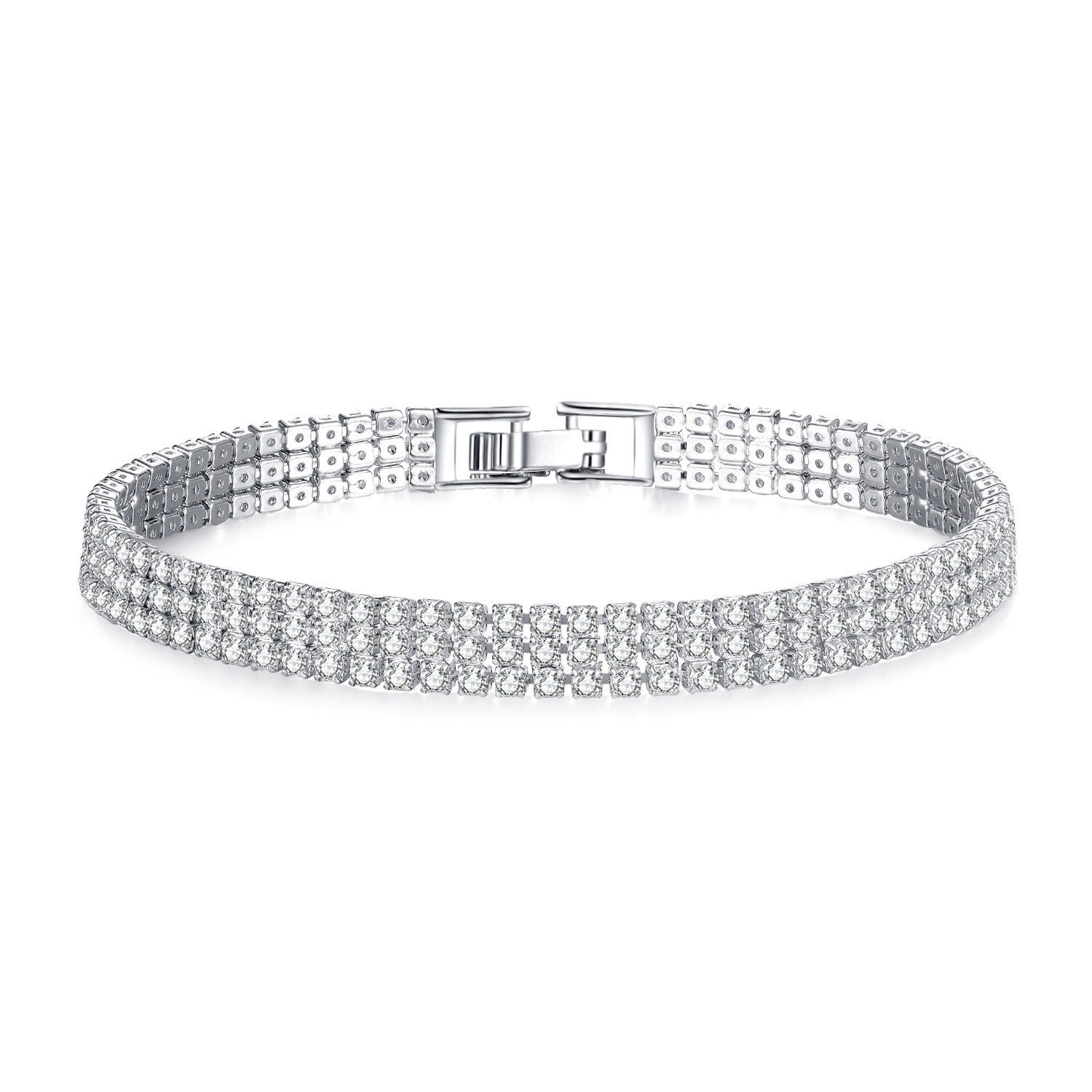 Diamond zircon couple bracelet