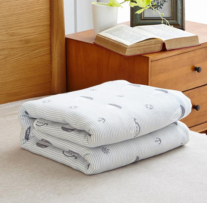 100% Cotton Summer Quilt Baby Bedding Blanket 90*100 cm Six Layers Muslin Newborns