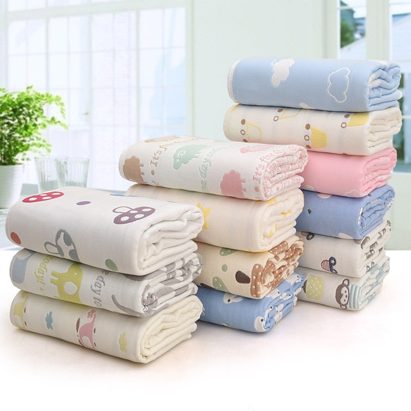 110*110cm Parent-child Baby Summer Bedding Sofa Quilt 100% Cotton Baby Blanket