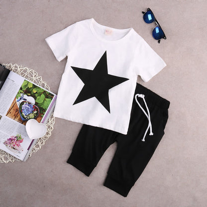 Boys Clothes Star T-shirt Tops  Pants 2pcs