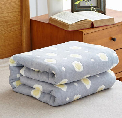 100% Cotton Summer Quilt Baby Bedding Blanket 90*100 cm Six Layers Muslin Newborns