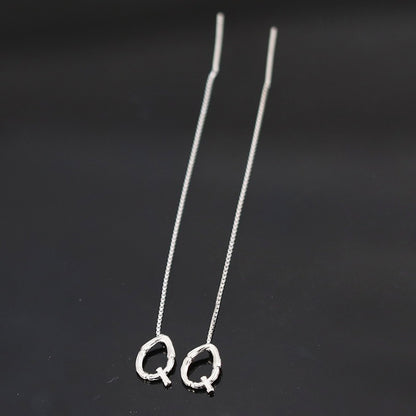 Sterling Silver  Letters Drop Earrings For Women