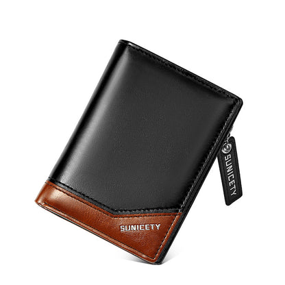 Short Men's Wallet PU Leather Multi-Function Zipper