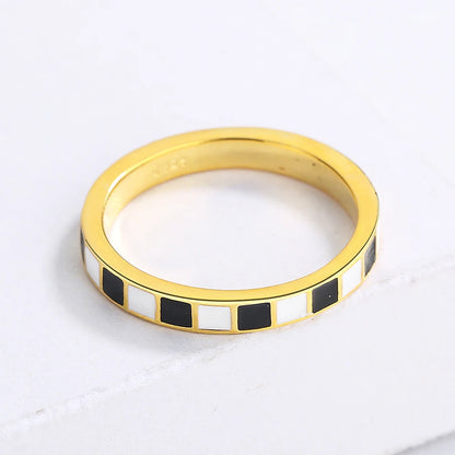 Ring for Women Black White Ring