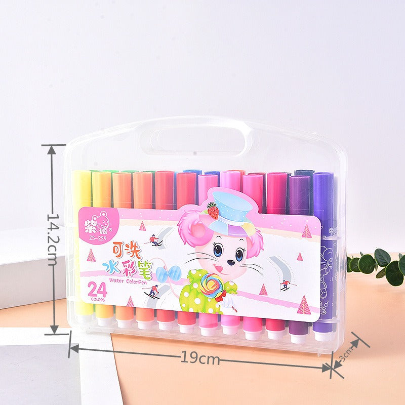 12 Color Watercolor Pens Toddler Colored Pens Children's Pens Non-Toxic