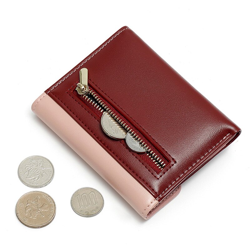 Women Wallet Pu Leather Zipper Coin Ladies Small Purse Card Holder