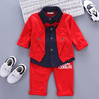 Sport Suit Baby Boys Clothes Slong Sleeve Set Costume For Kids Jacket+Tshirt+Jeans 3Pcs