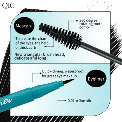 Green Box 2in1 Eyeliner + Mascara Set Waterproof and Smudge-free Long