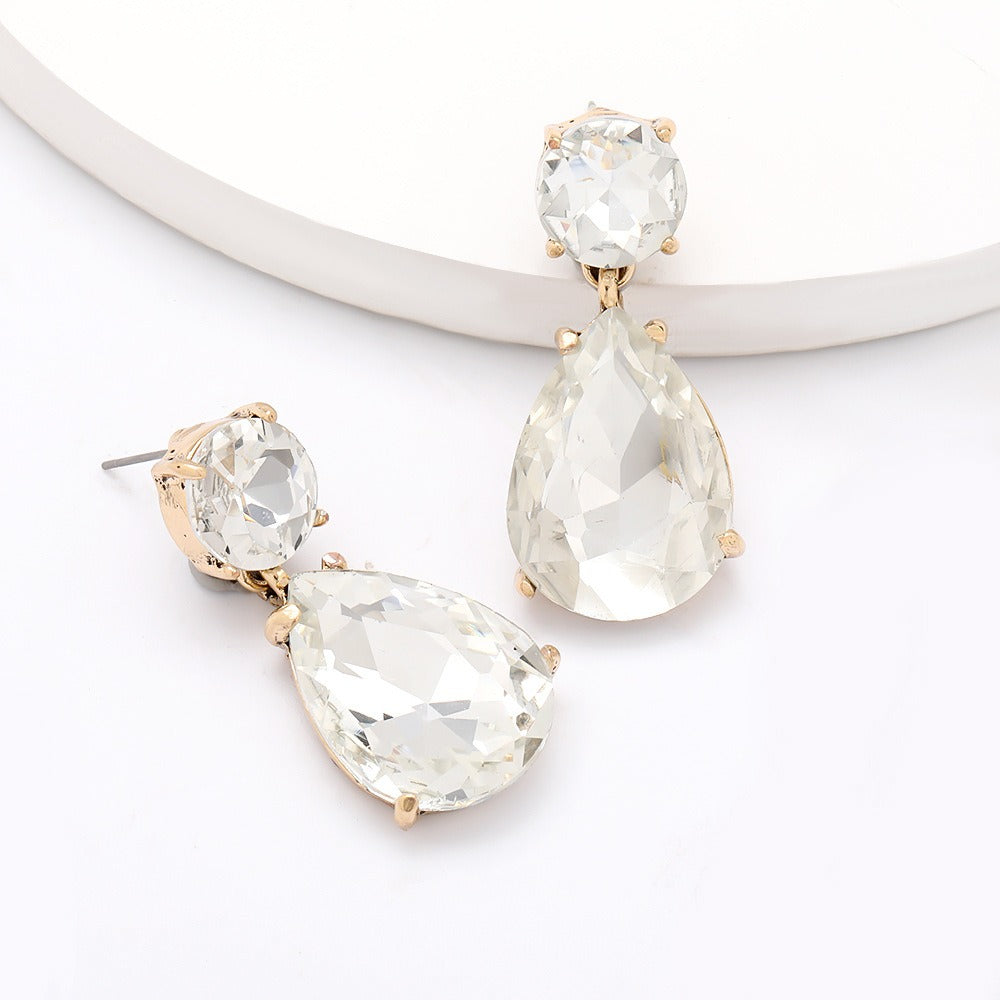 Drop-shaped alloy earrings for women