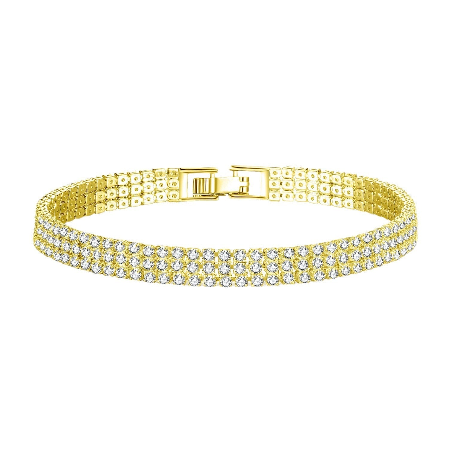 Diamond zircon couple bracelet