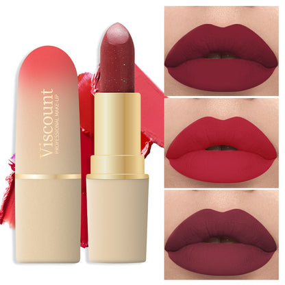 Waterproof And Durable Lipstick Velvet Fine Glitter Matte Lip