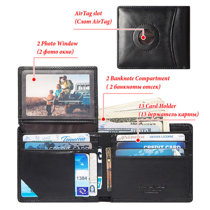 Anti-Magnetic WalletMulti Card First Layer Cowhide Men's Leather Wallet