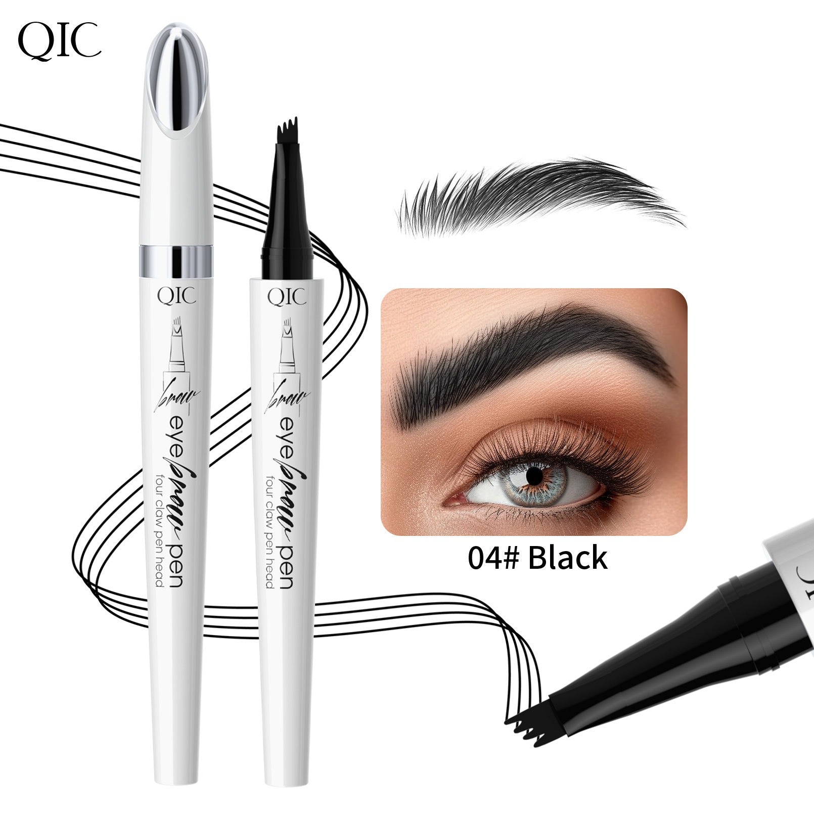 Ceramic white liquid four-claw eyebrow pencil wild eyebrow waterproof