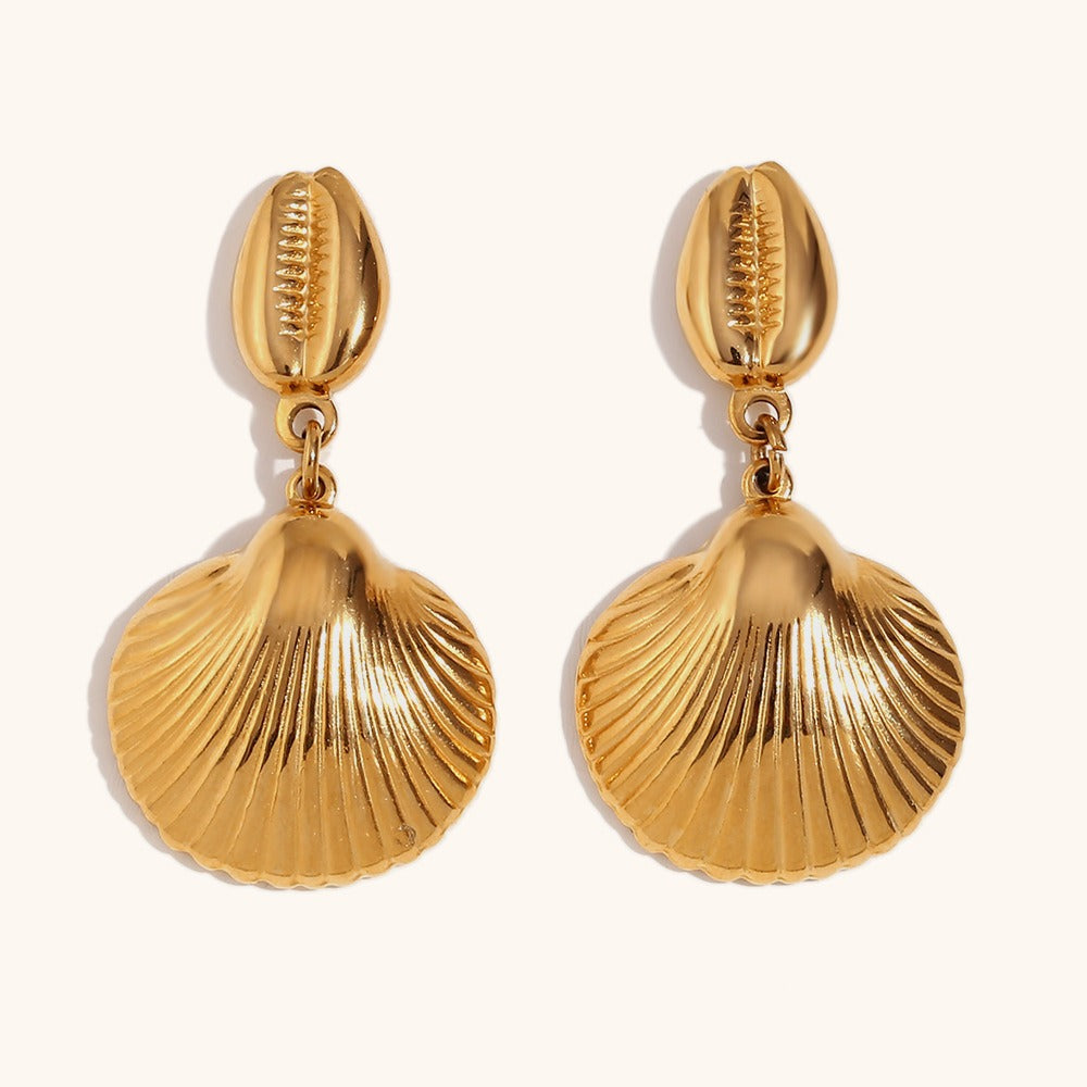 Conch scallop patchwork earrings are fashionable