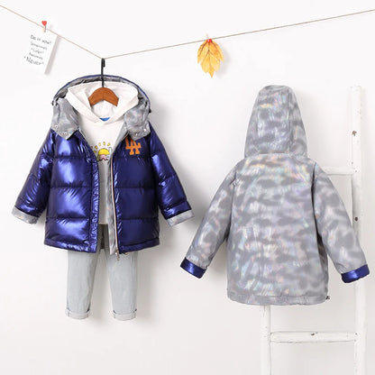 Children New Fashion Winter Jacket For Girls Warm Hooded Coat 90% Duck Down