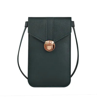 Women's crossbody bag.  Pu leather touch screen mobile wallet female