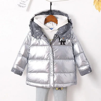 Children New Fashion Winter Jacket For Girls Warm Hooded Coat 90% Duck Down