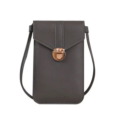 Women's crossbody bag.  Pu leather touch screen mobile wallet female