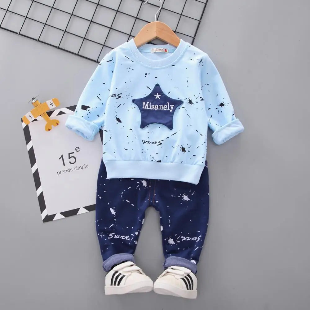 Kids Clothes Baby Boys Costume Star camouflage Tracksuit Tops Pants 2PCS