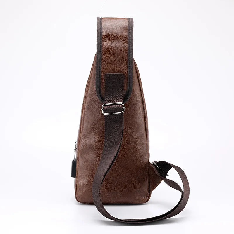 Men's Crossbody Bags Men's USB Chest Bag