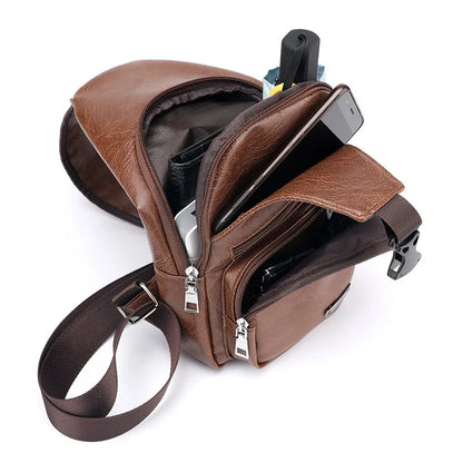 Men's Crossbody Bags Men's USB Chest Bag