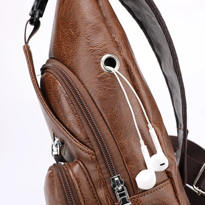 Men's Crossbody Bags Men's USB Chest Bag