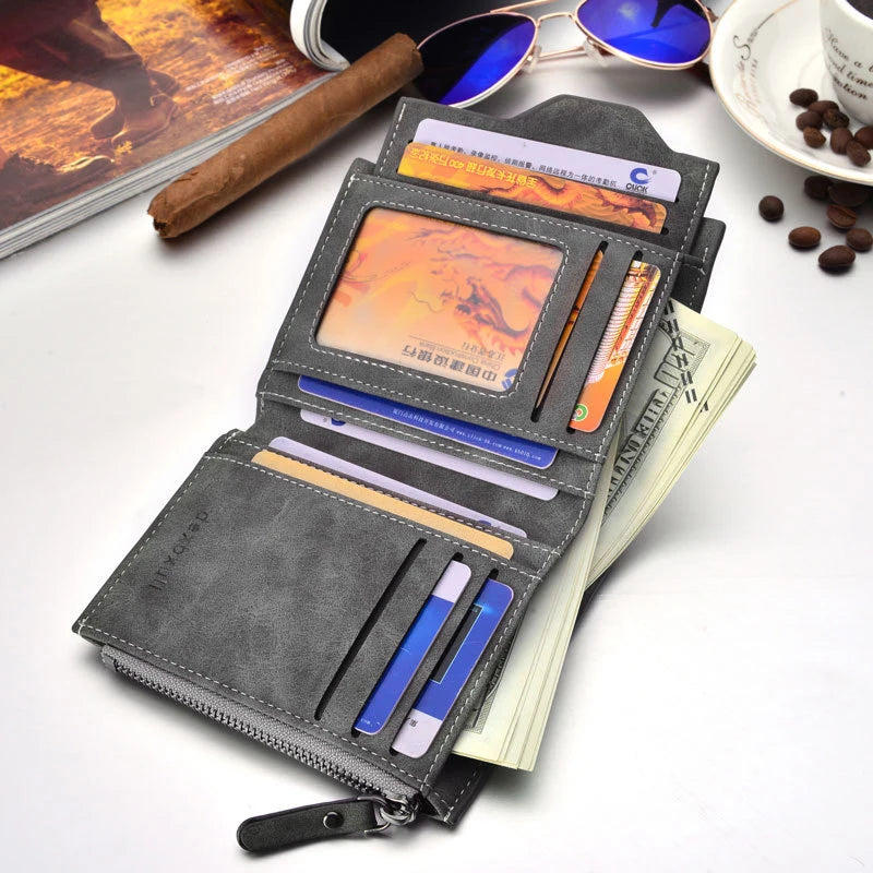 Wallet Men Soft Leather wallet with removable card slots multifunction men wallet purse male clutch top quality !